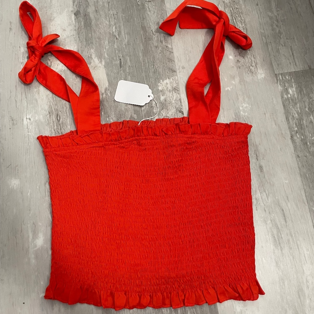 Lioness: Bright Orange Tank Top Bowknot Size L
